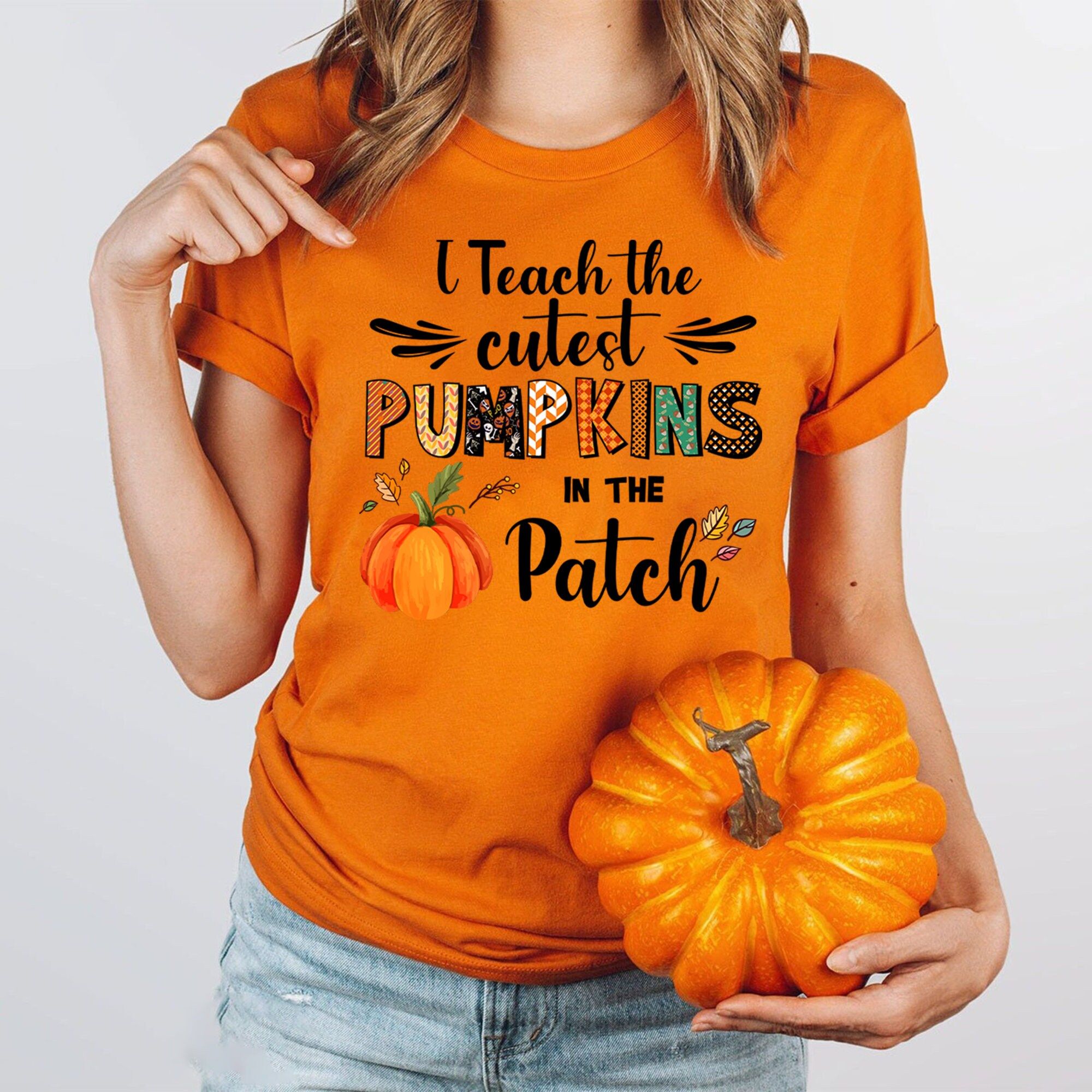 Teacher Fall Sweatshirt Pumpkin Teacher Halloween Shirt Gift