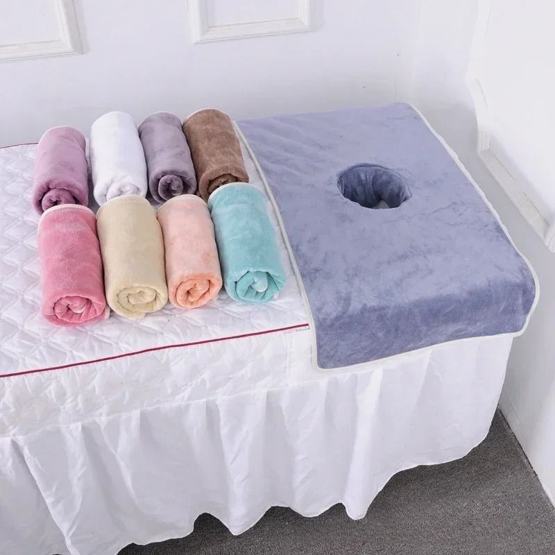 Thickened Spa Massage Table Face Towel Large Massage Bed Face Cover with Breathing Hole