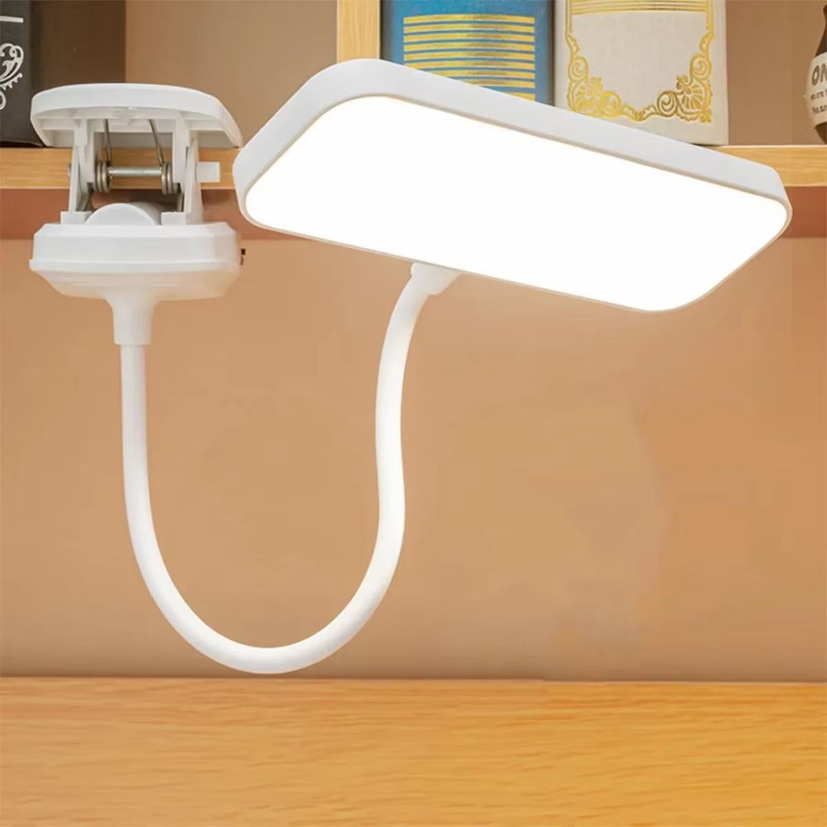 Rechargeable LED Clip-On Study Lamp for Dorm Desk, Bedside, and Reading