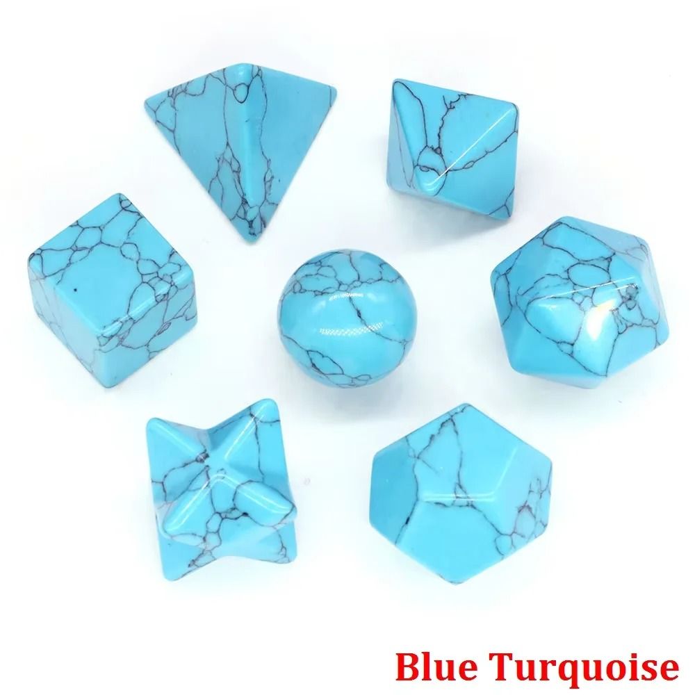 Platonic Solid Crystal Set Sacred Geometry Chakra Healing Reiki Stones
