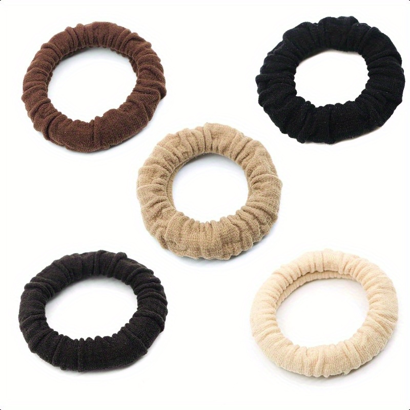 No Damage Soft Polyester Hair Ties, No Tug Scrunchies Hair Bands with Strong Elasticity for Thick or Fine Hair