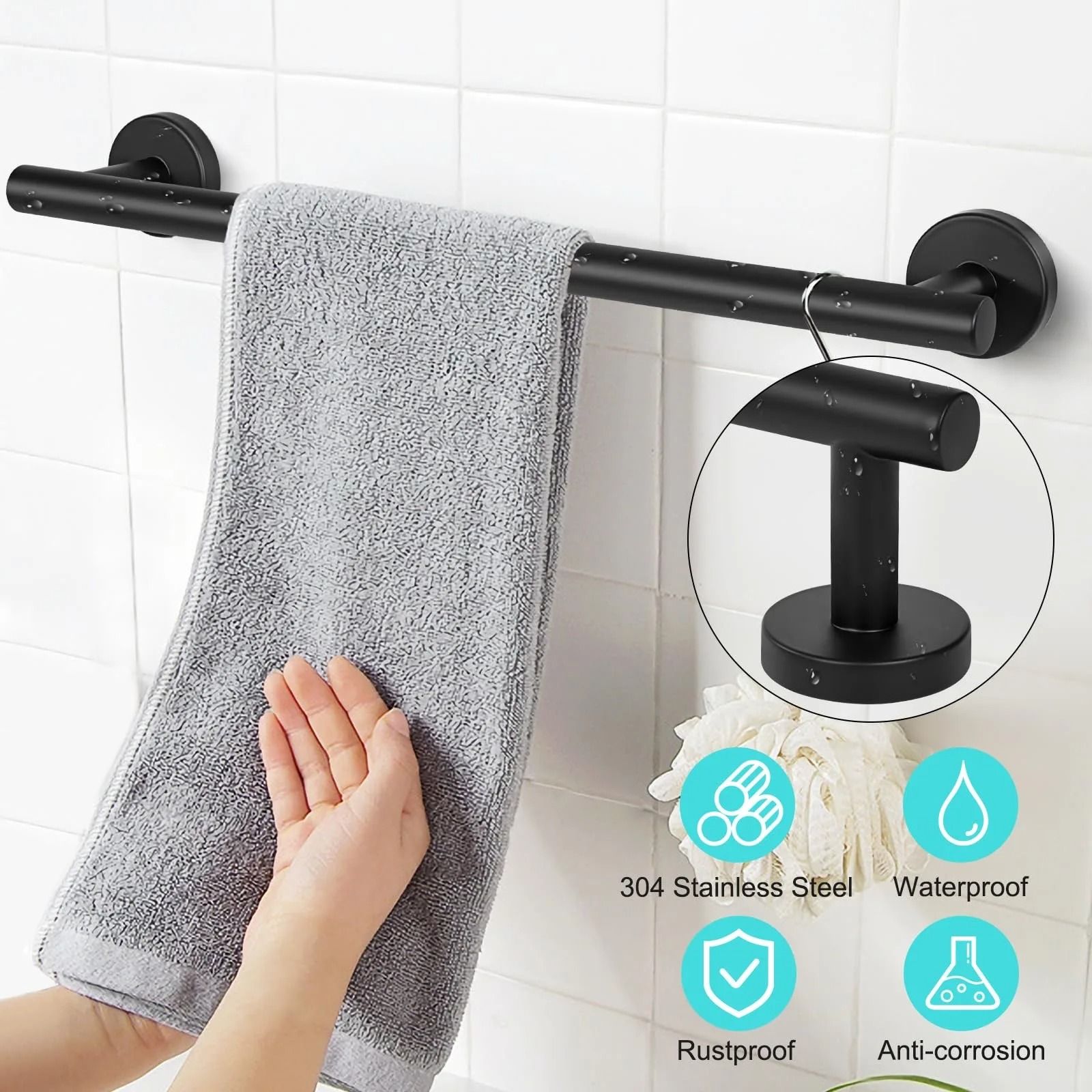 Stainless Steel Towel Bar – Sleek Wall-Mounted Bathroom Holder