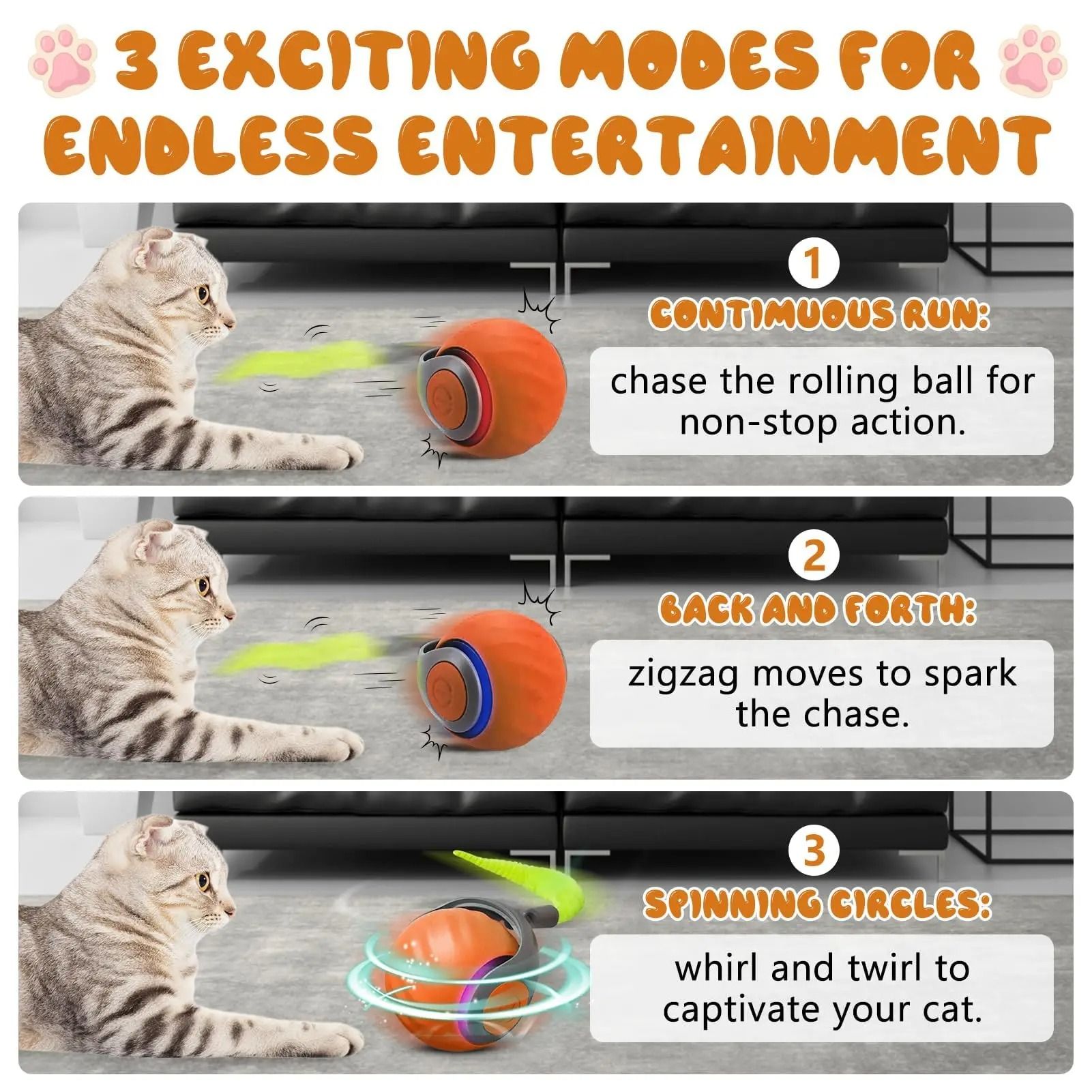 NewSpeedy Tail 2.0 Interactive Cat Toy Ball