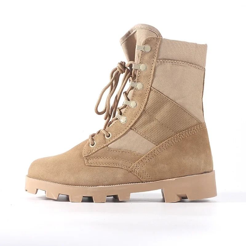 Mens Lace Up Waterproof Canvas Tactical Combat Desert Ankle Boots