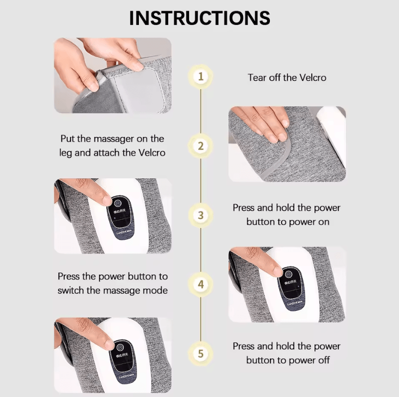 Electric 360° Wireless Air Pressure Calf and Leg Massager with 3 Modes