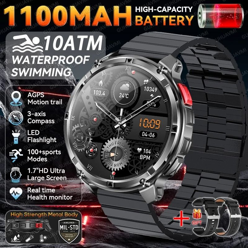 T-Rex 3 Pro Military Smart Watch with Dual-Band GPS 10ATM Waterproof and Long Battery