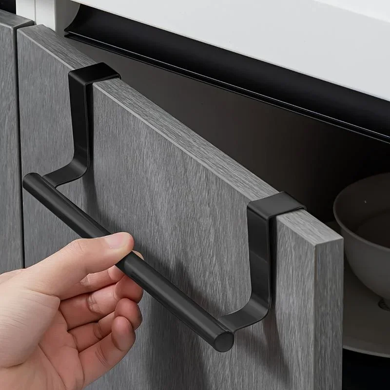 Over Cabinet Towel Rack Punch free Stainless Steel Bathroom Storage Organizer