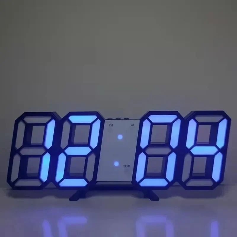 3D LED Digital Alarm Clock with Date and Temperature Display