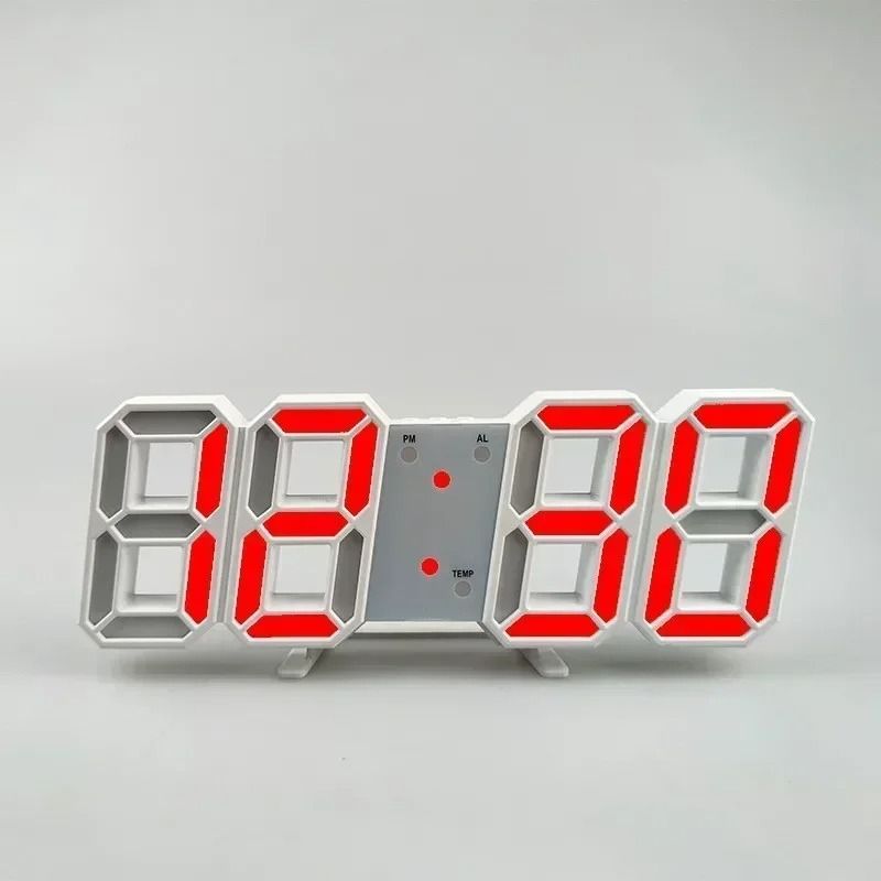 3D LED Digital Alarm Clock | Modern Wall & Desktop Timepiece