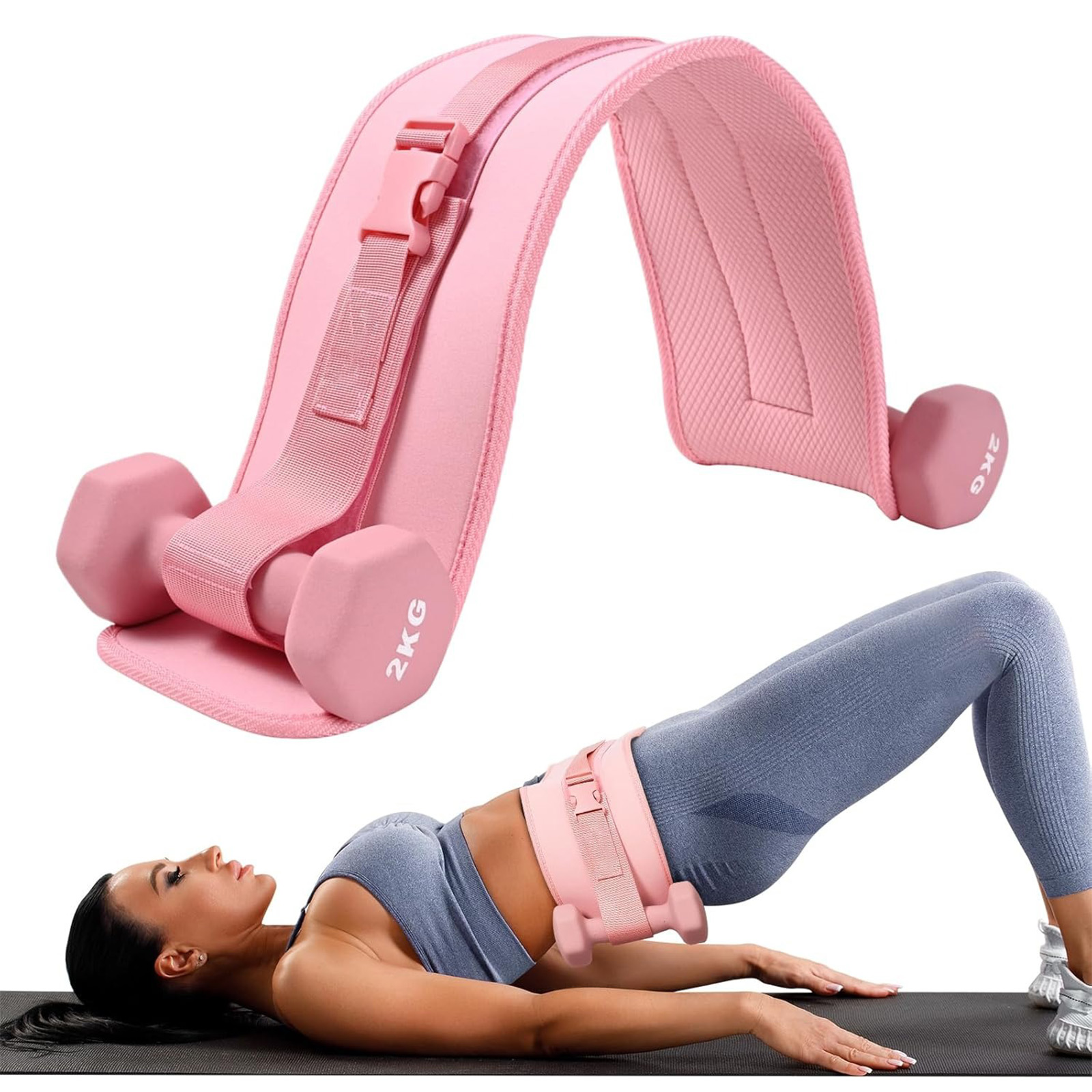 Dumbbell Hip Thrust Belt, Comfortable for Kettlebells, Plates, and More, Thicken & Widen