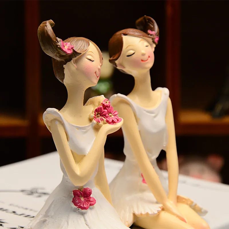 Angel Fairy Figurine Set Resin Decorative Home Accent Statues