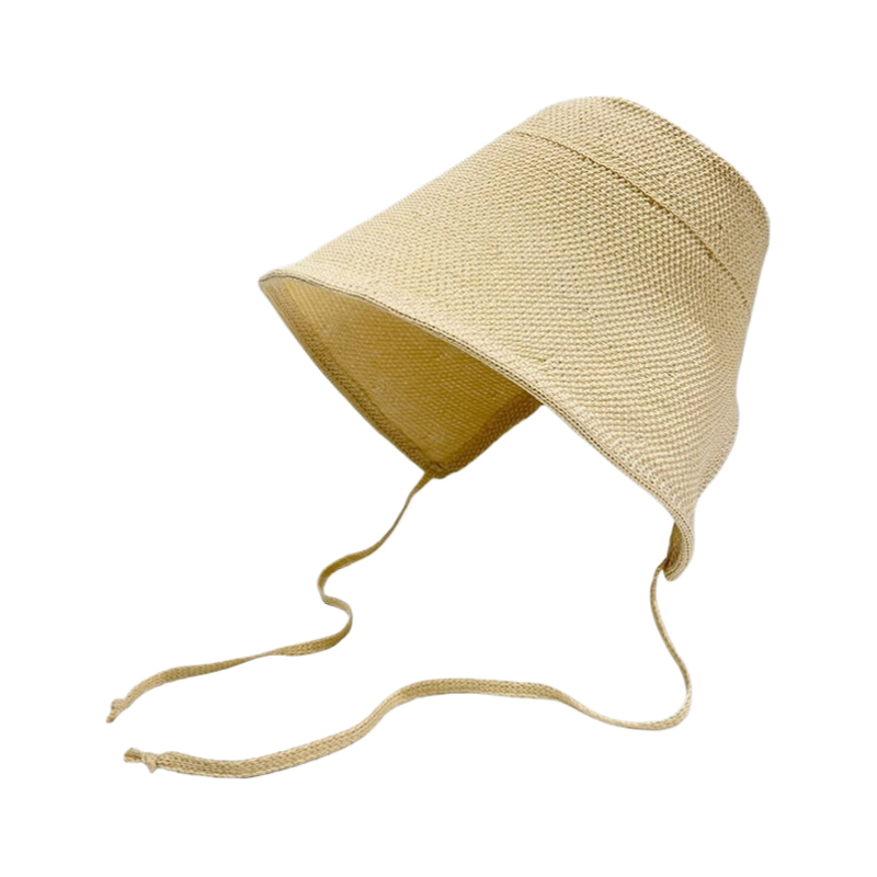 Elegant Linen Straw Regency Bonnet Wide Brim Sun Hat with Ribbon Tie