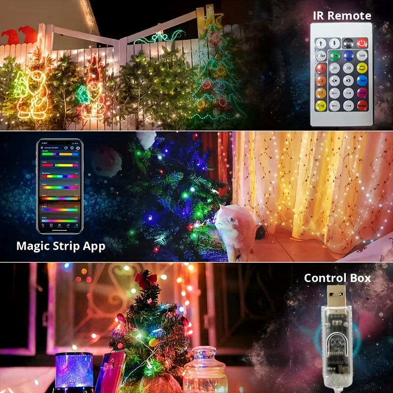 RGB LED String Lights with Bluetooth Remote  Dreamcolor Garden, Party & Wedding Decor