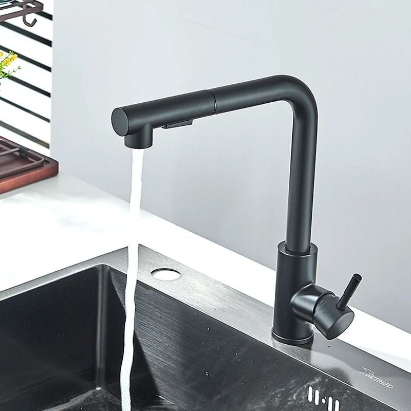 Pull Out kitchen sink faucet Stainless Steel Hot Cold Mixer Tap with Two Mode Sprayer