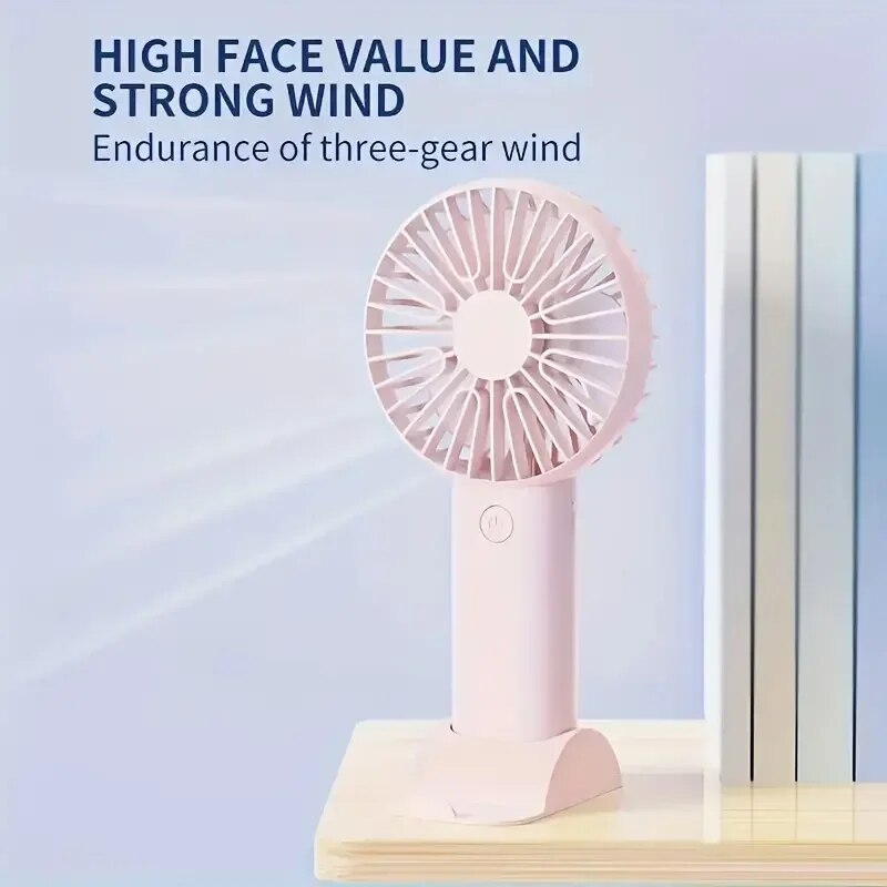 Rechargeable Handheld Fan with Phone Holder Mini Desk Fan for Travel Office