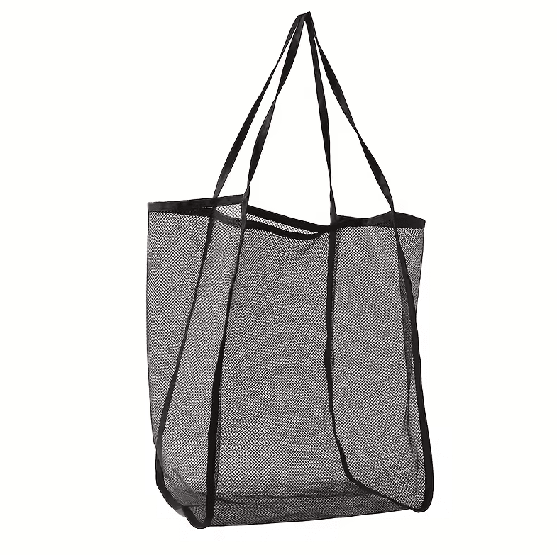 XL Beach Toy Bag Extra Large Foldable Mesh Tote with Sturdy Handles
