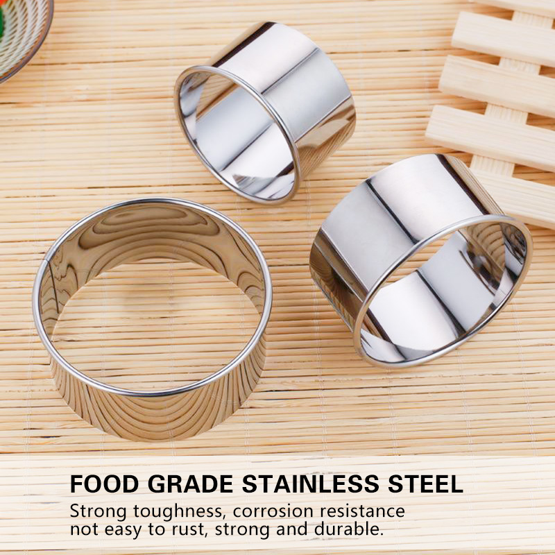 Stainless Steel Dumplings Molds Round Cookie Biscuit Cutters Circle Pastry Ring Molds