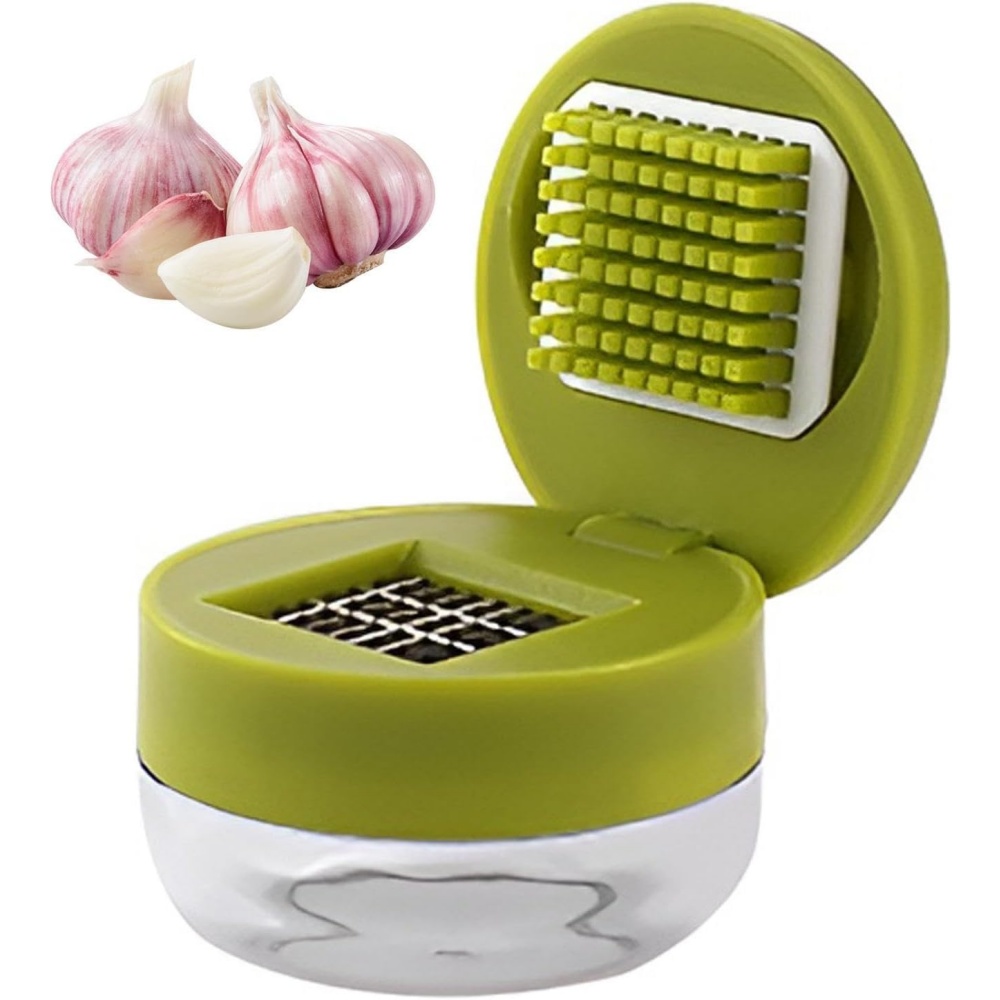 Stainless Steel Garlic Press & Mincer Kitchen Tool Set with Ginger Crusher and Vegetable Slicer
