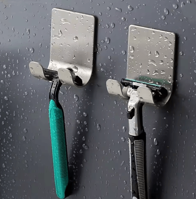 Punch Free Aluminum Razor Holder Wall Mounted Bathroom Storage Hook