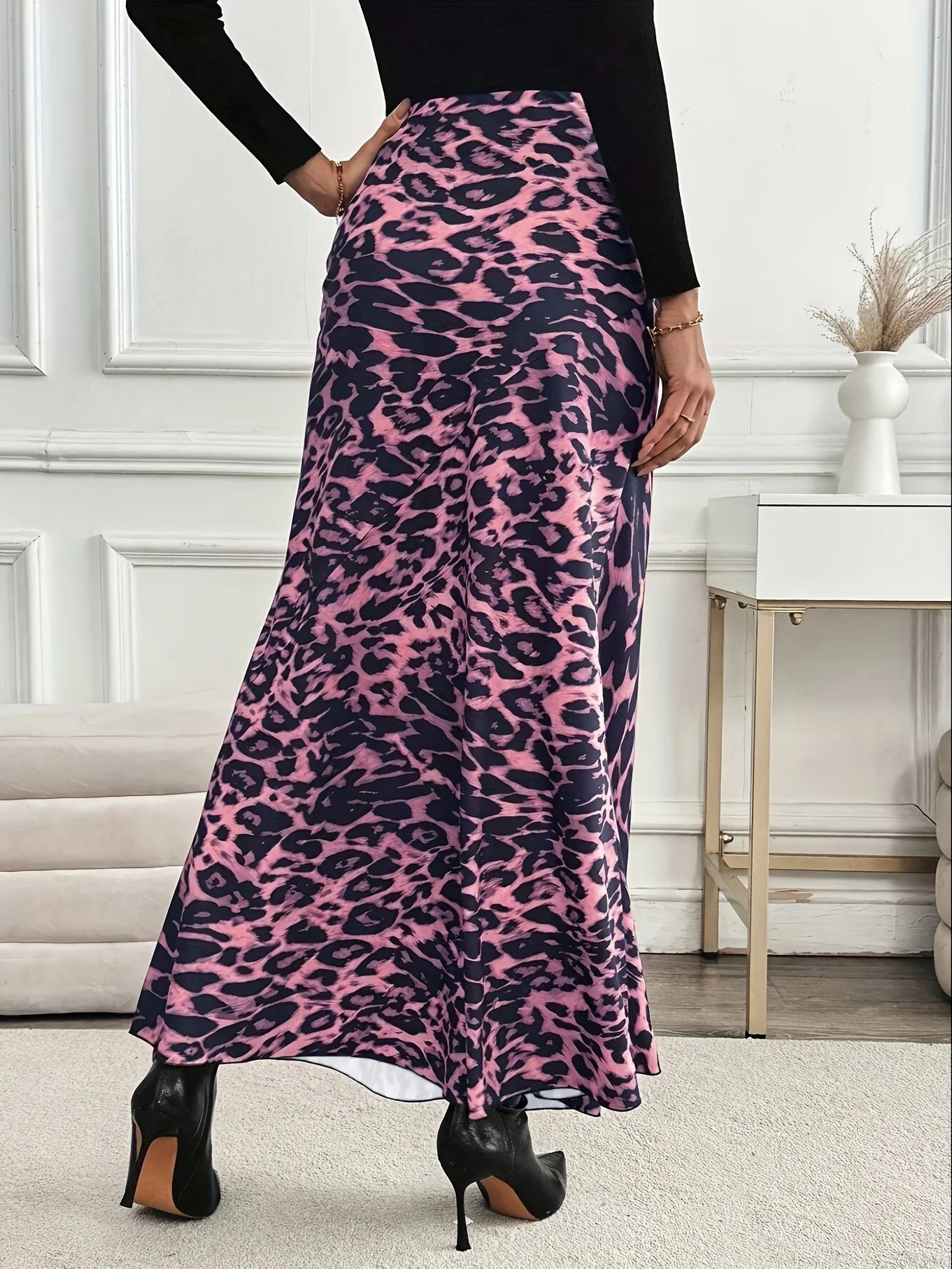 Elegant High Waist Plus Size Autumn Skirt – Flowy Casual Fall Skirt for Women