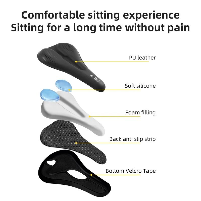 Gel Soft Bike Anti Slip Waterproof Saddle Cover with Cushion Padding