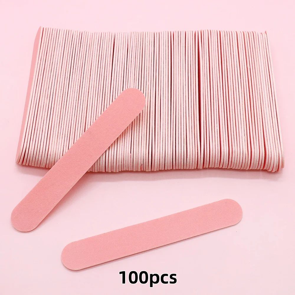 Wooden Nail Files Professional Manicure Nail Buffer Sticks 100 Pack