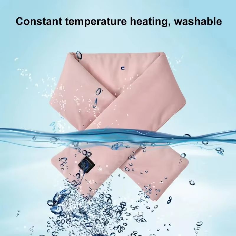 USB Heated Scarf with 3-Gear Temperature Control Fleece Wrap Electric Neck Warmer