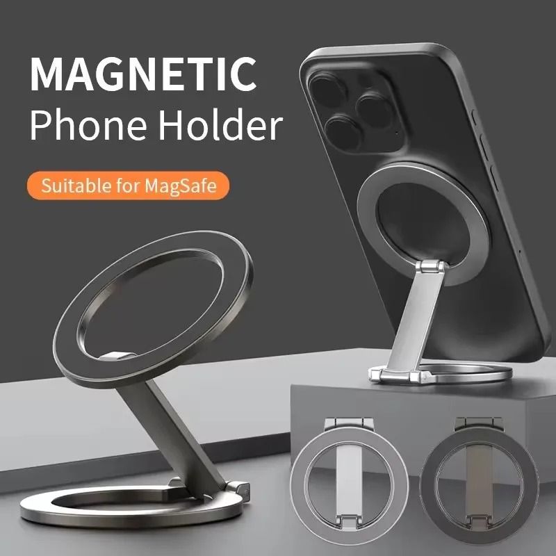 Dual-Sided Magnetic Ring Holder – Universal MagSafe Folding Bracket