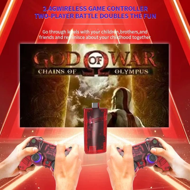 4K TV Game Stick Console with 30000 Built In Games and Wireless Controllers
