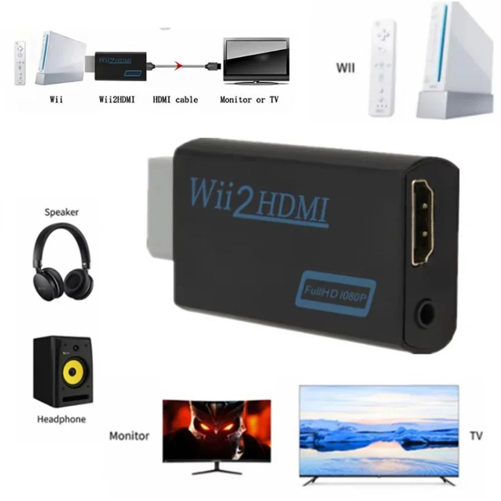 Wii to HDMI Adapter Converter with 1080P Output and 3.5mm Audio