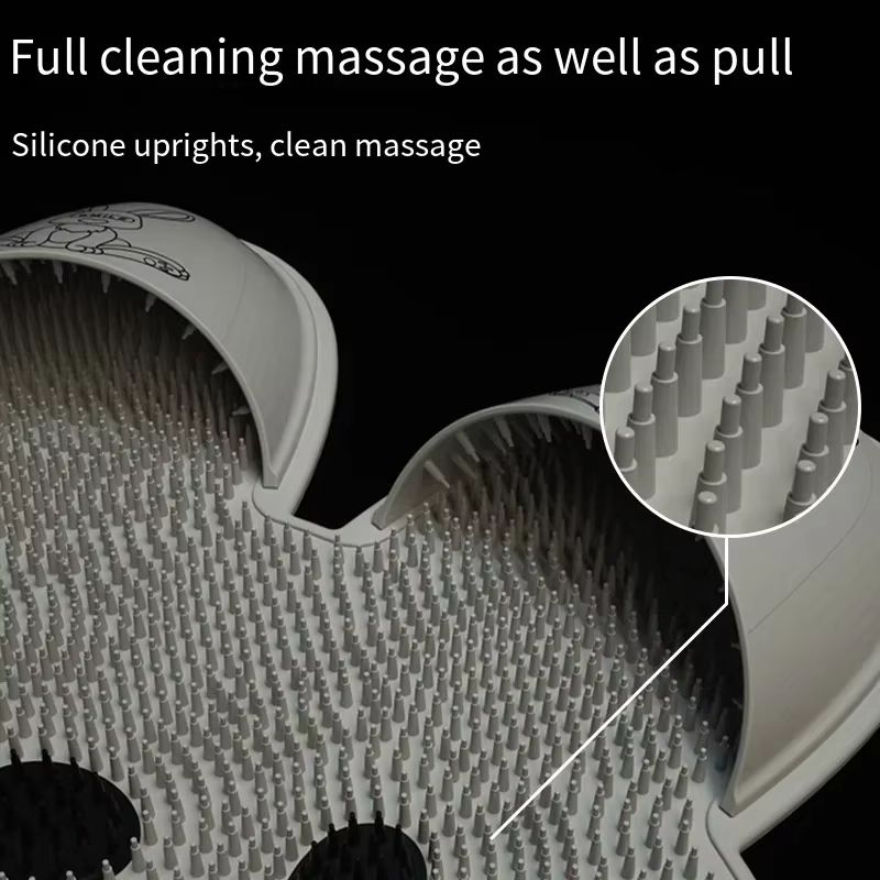 Silicone Anti Slip Foot Massage Shower Mat with Dead Skin Removal and Back Massage Nodes