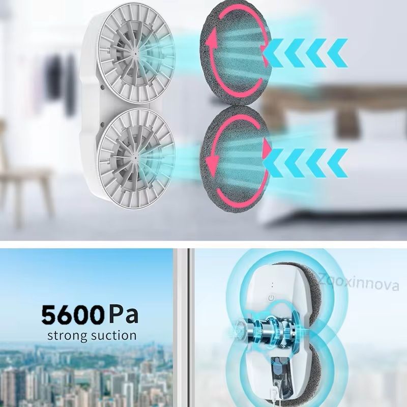 Robot Window Washer Smart Glass Cleaning Vacuum with UPS Power
