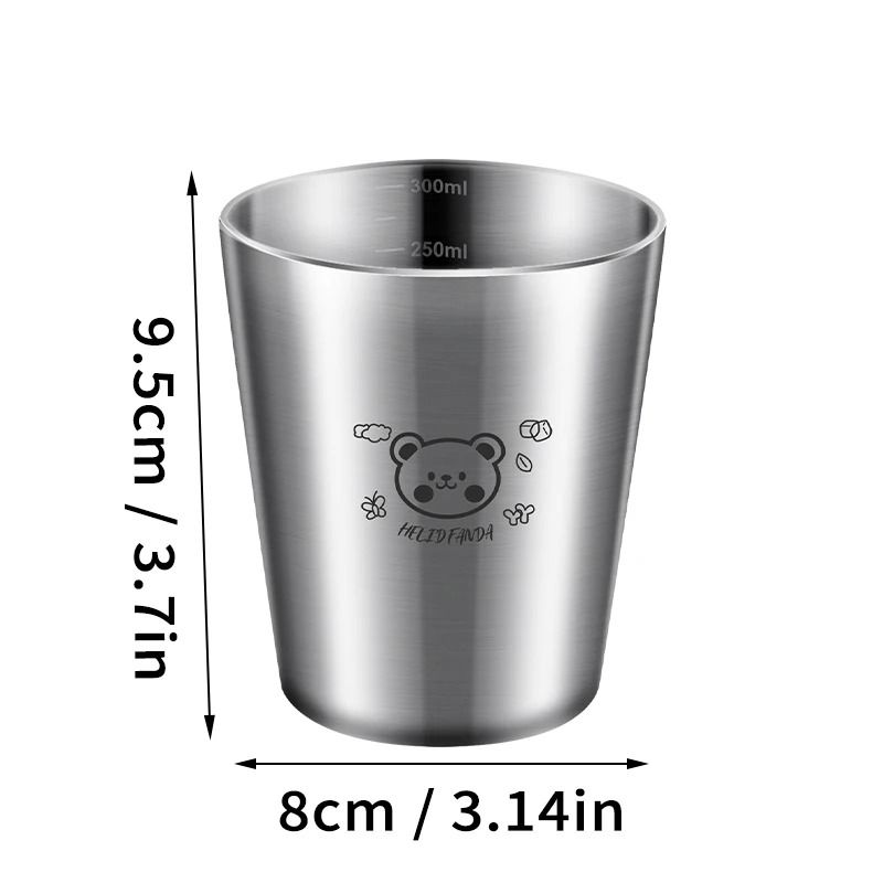 Stainless Steel Coffee Mug with Scale Double Layer Insulated Cup