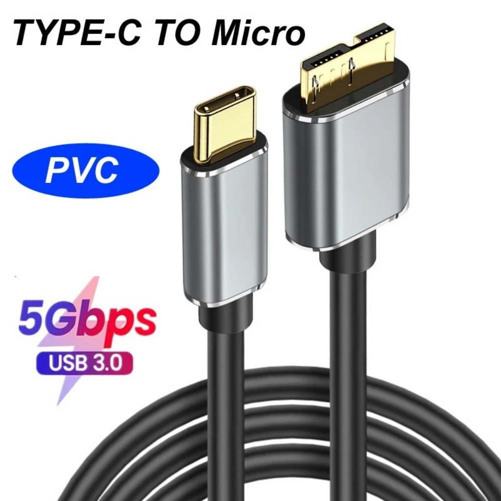 USB Type C To Micro B Cable Adapter Data Cord For Laptop PC External Hard Disk SSD HDD Camera Connector