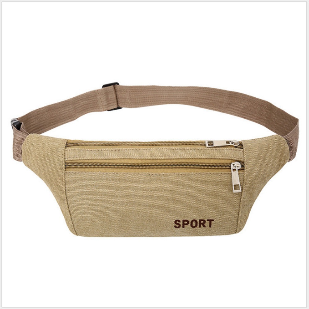 Fanny Pack Running Bag Waist Belt for Women Men, Canvas Travel Hiking Pouch for Phone, Coins Essentials