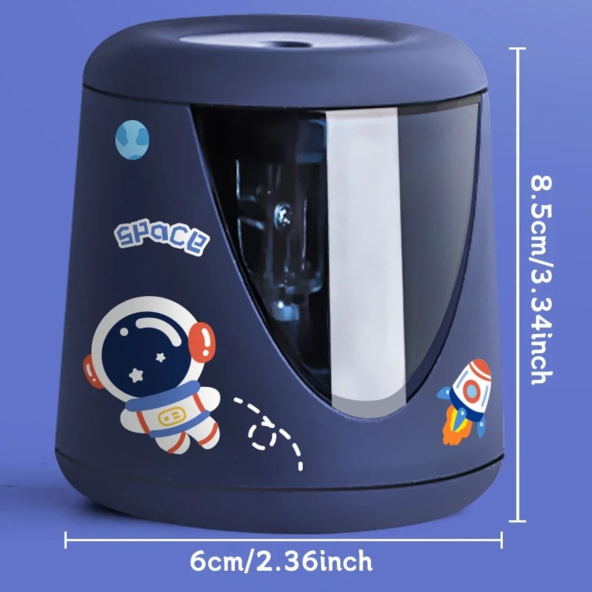 Electric Automatic Pencil Sharpener Cartoon Space Design Kids School and Office Stationery