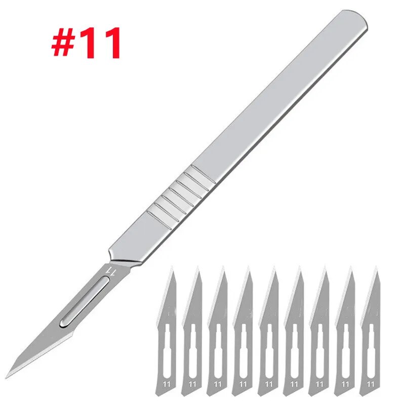 Carbon Steel Carving Scalpel Blades & Handle Kit - DIY Cutting & Repair Tool with Non-Slip Handle