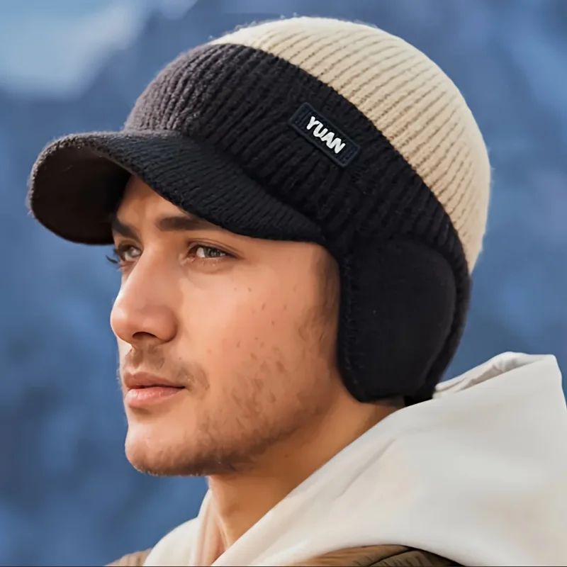 ThermaFlex Windproof Knitted Baseball Cap with Ear Protection