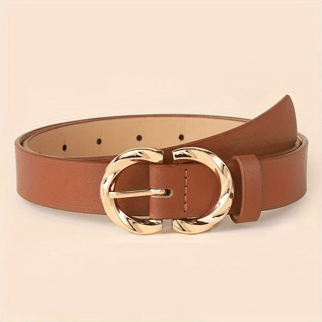 Womens Classic PU Leather Belt with Metal Buckle Fashion Jeans Belt