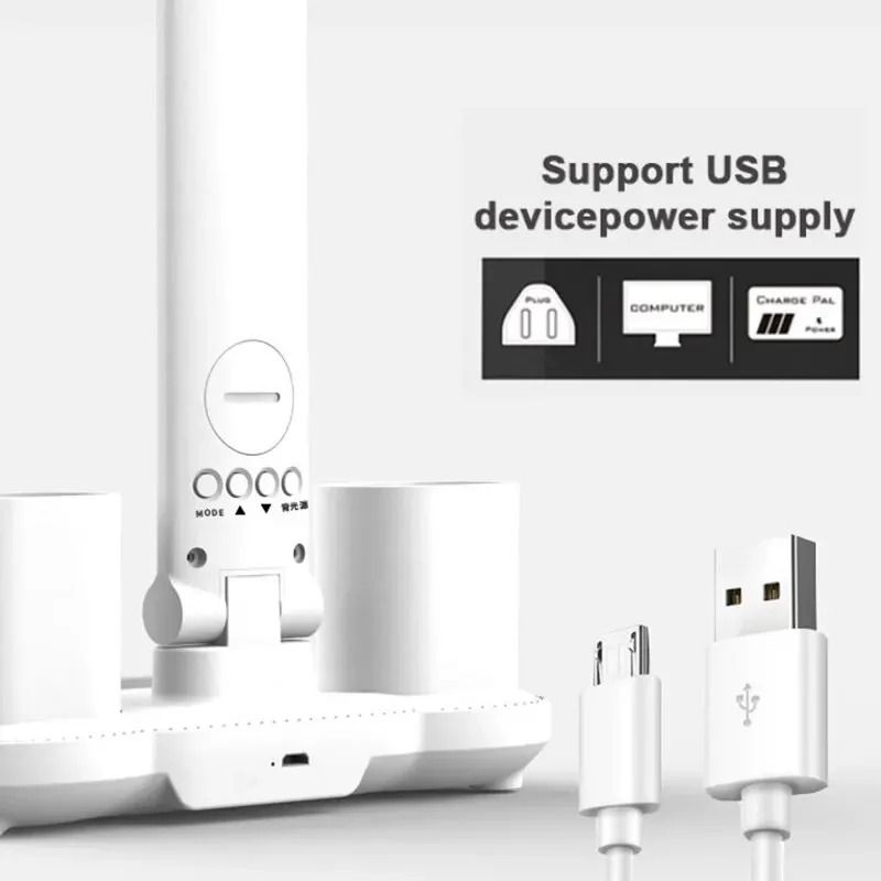 Double-Headed LED Table Lamp – Eye-Protection Reading Light with Smart Display