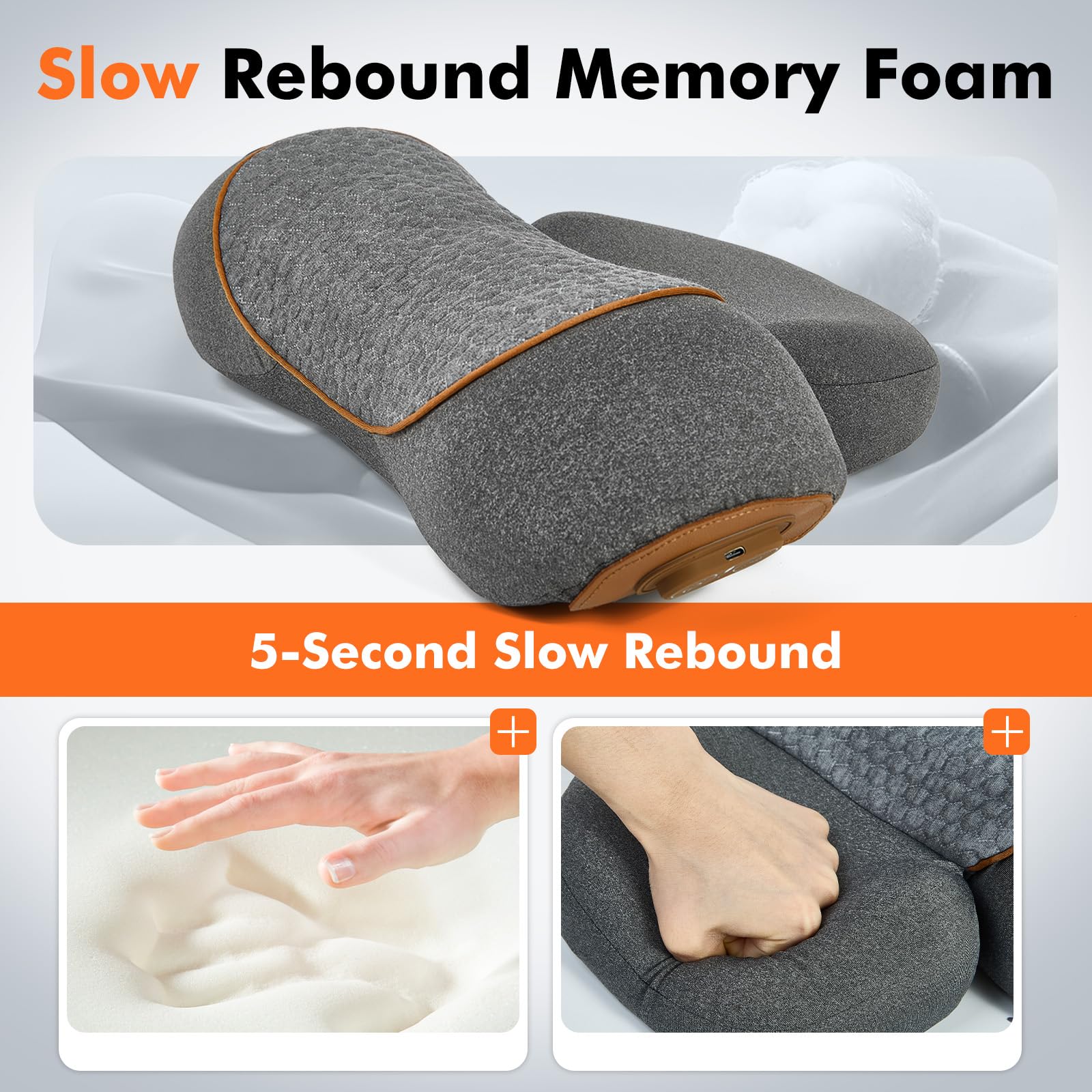 Electric Neck Massager, Cervical Pillow, Hot Compress, Neck Stretch Heating Vibration, Back Traction