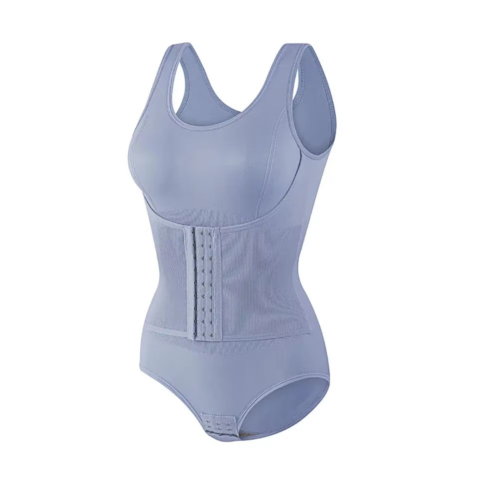 Women's Bodysuit Shapewear with Zipper and Belt – Tummy Control Slimming Waist Trainer Body Shaper