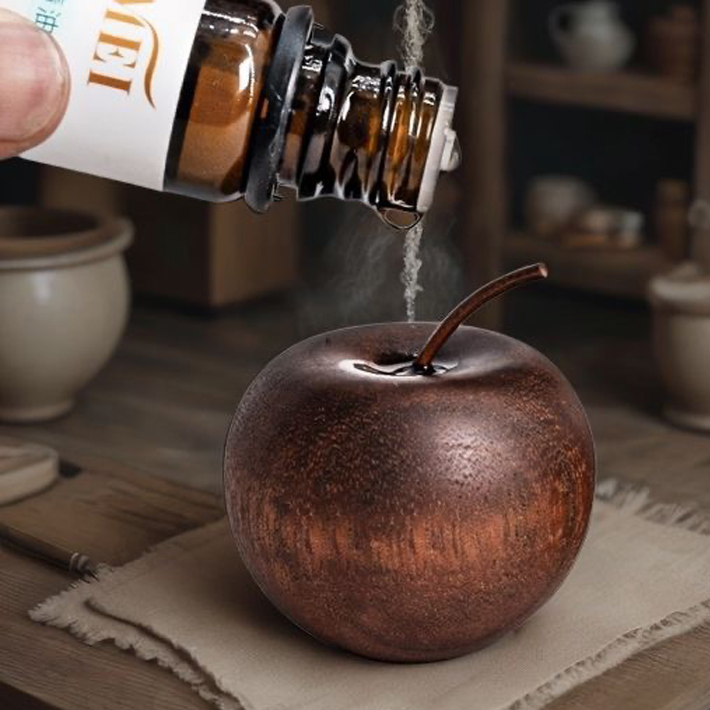Affordable Apple Shaped Fragrant Wood Set for Home and Car Aromatherapy, Essential Oil Ornament Fragrance