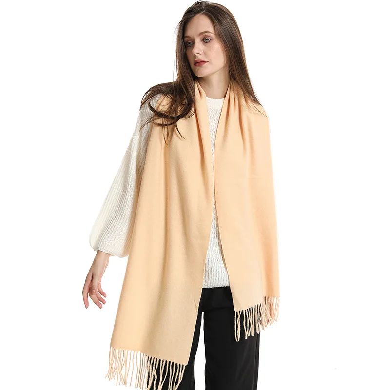 Luxe Winter Cashmere-Feel Women's Scarf Shawl with Tassels