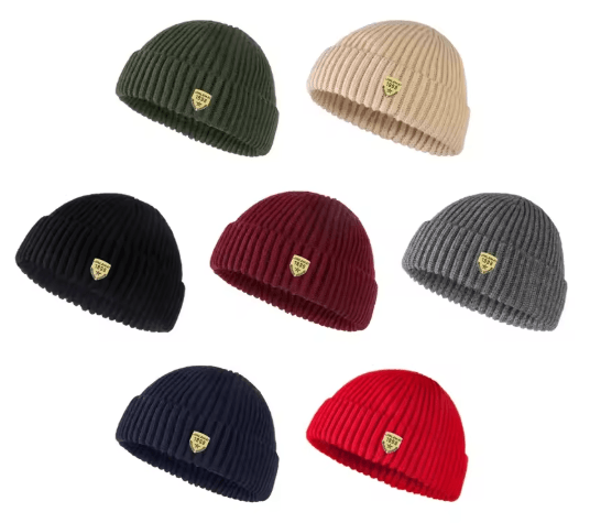 Mens Autumn and Winter Knitted Wool Hat Unisex Street Melon Skin Beanie with 1998 Logo