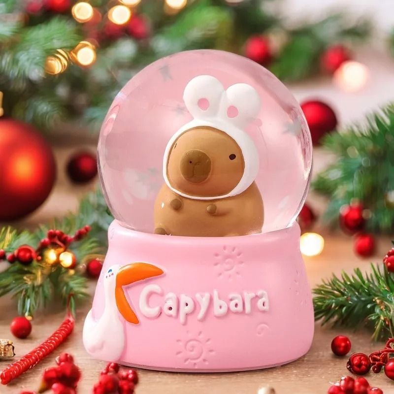 Capybara Luminous Crystal Ball | 3D Mini Animal Desktop Ornament | Executive Office & Nursery Sanctuary Decor