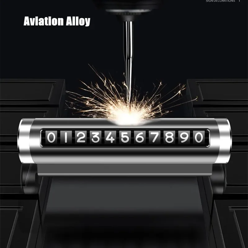 Universal Metal Car Temporary Parking Card Rotate Phone Number Plate Aluminum Stickers Car Stop Auto Accessories