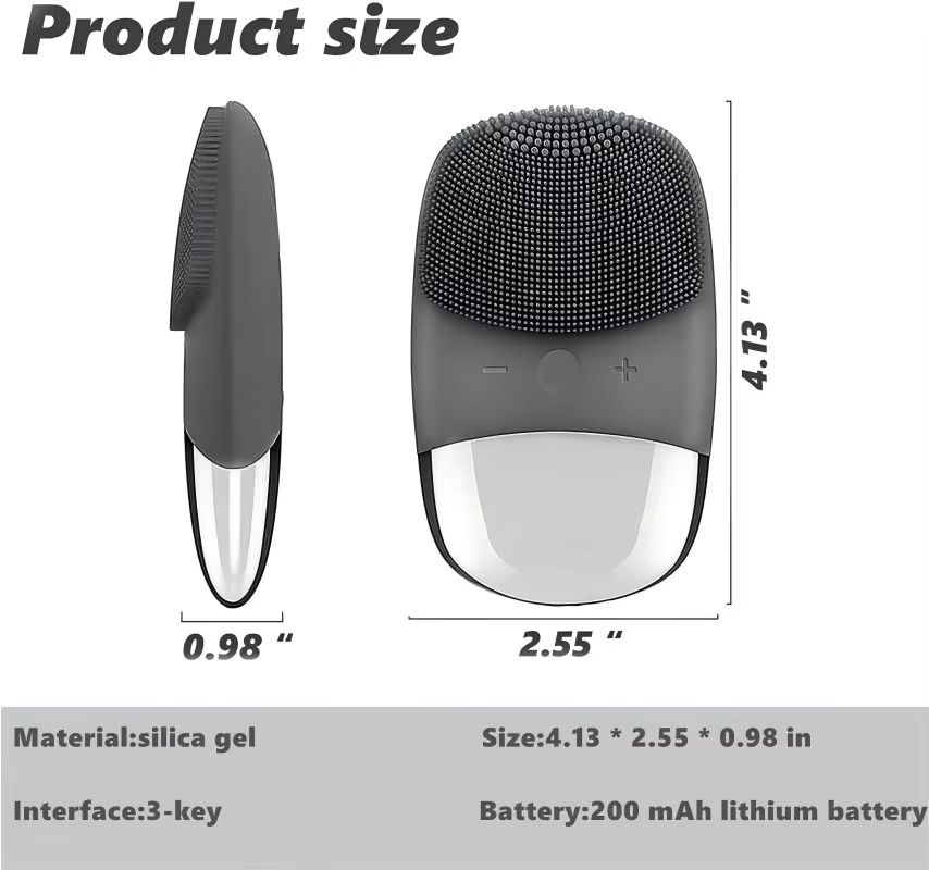 3-in-1 Electric Waterproof Silicone Facial Cleansing Brush with Deep-Clean Exfoliation and Blackhead Removal