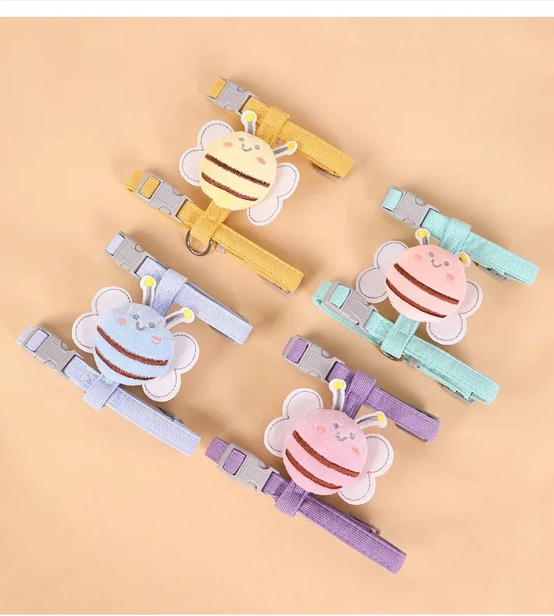 Cartoon Bee Cat Harness Leash Set