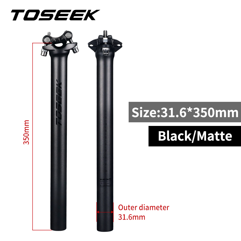 Matte Black Carbon Seatpost, Road Bike Seat Tube, MTB Bicycle Parts Upgrade